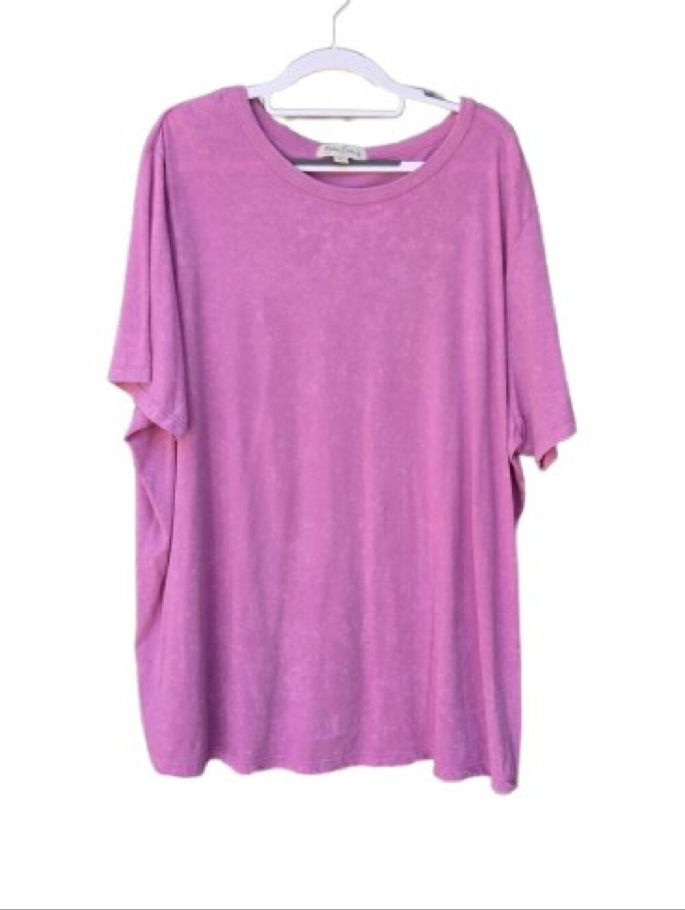 Bellas Destiny Plus Pink T-Shirt 100% Cotton Acid Wash Lightweight Breathable
